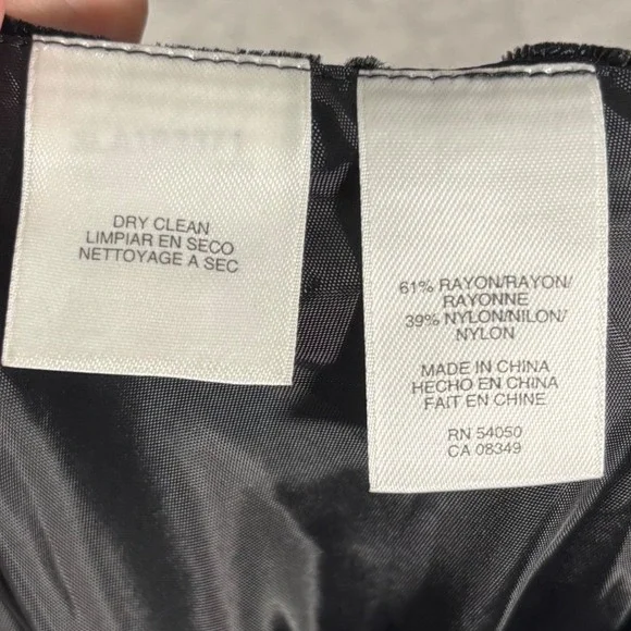 Jones New York A-Line Midi Skirt Size 10 Black Velvet Burnout Damask Gothic Y2K - Picture 4 of 12